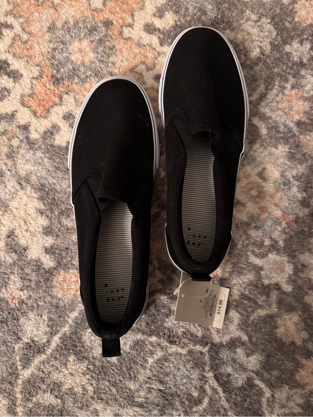a new day Black Slip-On Canvas Sneakers